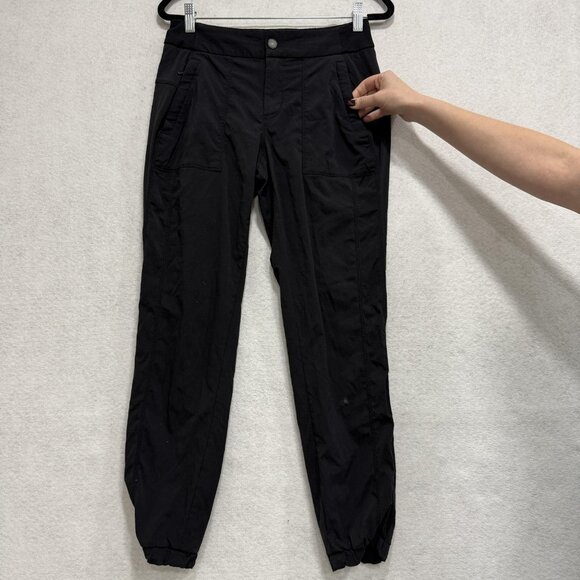 Athleta Pants Womens 2 Black Ripstop Jogger Nylon Stretch Drawstring Pockets - Picture 3 of 10